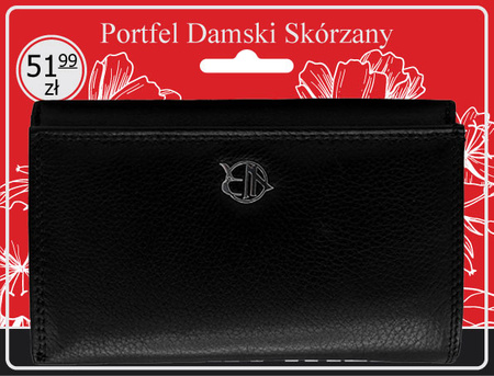 Portfel damski skórzany na blistrze R-D1512-NCD-BL Black