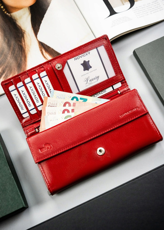 Leather Horizontal Women's Wallet with Clasp - 4U CAVALDI R-RD-12-GCL RFID STOP