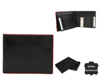 Men's leather wallet N78-VT-NL BLACK+RED