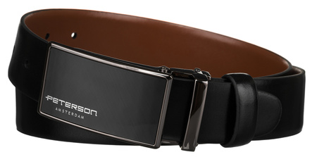 Gift Set: Reversible Men's Leather Belt + 2 Buckle PTN KL-B003 Peterson