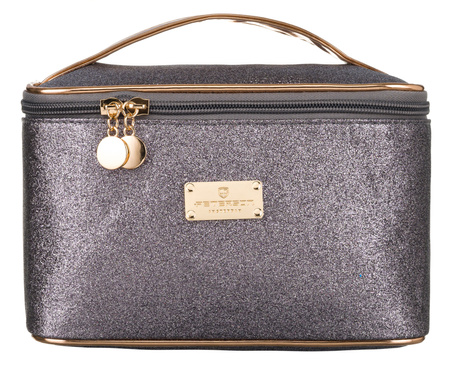 Duża kosmetyczka brokatowa PTN KOS-L04-B Silver Peterson