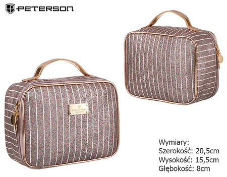 A glitter cosmetic bag with a handle PTN KOS-L03-B L.Pink Peterson