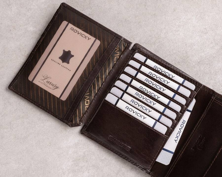 Portfel skórzany RFID PC-108L-BAR Brown