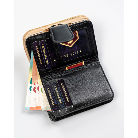 Portfel damski skórzany PTN LJ-425214 Black-Gold