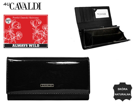 Portfel damski skórzany na blistrze H24-1-SH9-BL Black