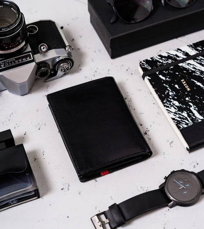 Men's leather wallet PTN N4-VTP BL-RED