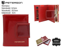 Portfel skórzany RFID PETERSON PTN 42329-SBR Red