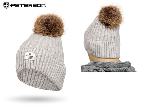 Warm Women's Hat with Angora Blend PETERSON PTN HAT-07 Grey