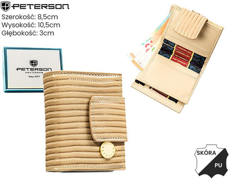 Portfel damski skóra+PU PTN PS329-CRV KHAKI