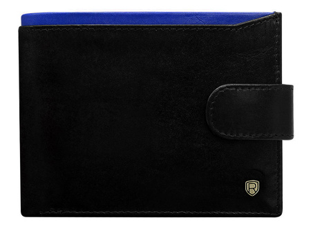Portfel skórzany RFID ROVICKY N992L-RVT Black+Navy