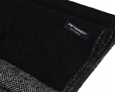 Large Reversible Men's Scarf Peterson PTN SA100-05 Black