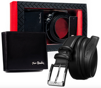 PIERRE CARDIN ZM-PC1 leather wallet and belt set
