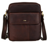 Men's natural leather shoulder bag PTN 719-OPU Brown