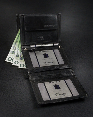 Portfel skórzany RFID ROVICKY RV-7680272 Black
