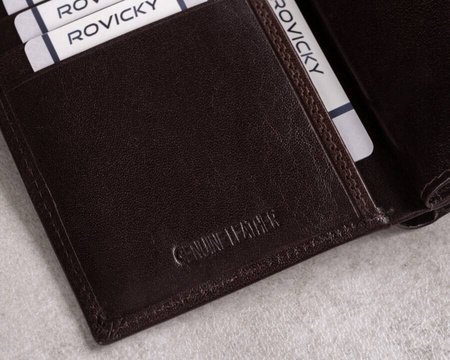 Portfel męski skórzany RFID PC-105L-BAR Brown