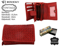 Portfel damski skórzany R-N19-ZPT Red