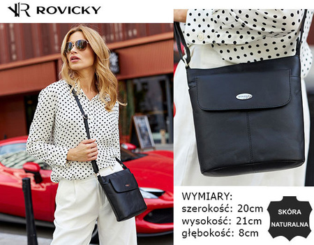 Torebka damska skórzana R-346-23-NS Black