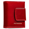  Wallet in Embossed Patent Natural Leather PETERSON PTN 42329-DSL Red