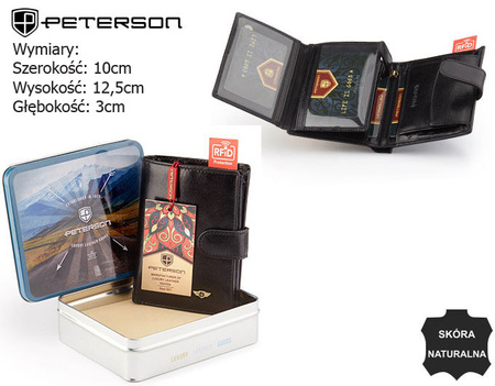 Portfel skórzany RFID PETERSON PTN 339Z 2-1-1 BLACK