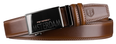 Pasek męski skórzany PTN A022-AS Brown