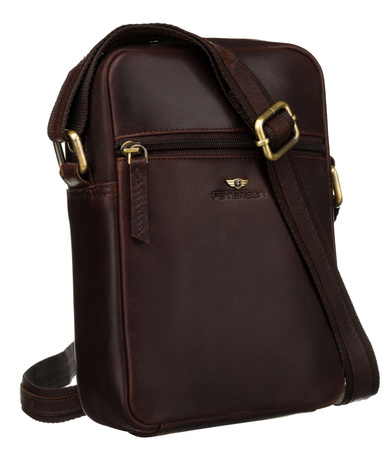 Men's bag made of natural leather PTN 704-OPU Brown