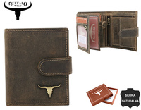 Portfel męski skórzany RM-24-16L-BAW BROWN