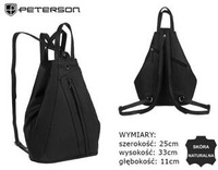 Leather bagpack PETERSON PTN PLE-370-SNC