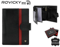 Men's Leather Wallet N575L-RVTP-3081 Black-Red