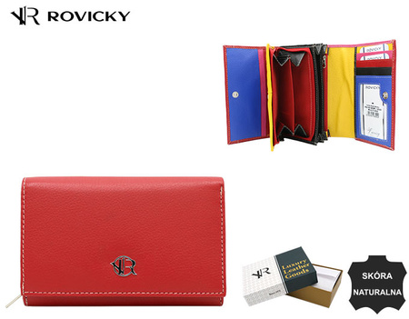 Portfel damski skórzany RD-22-NDM Multi Red