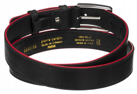 Zestaw prezentowy ze skóry naturalnej: portfel i pasek z tradycyjną klamrą - Pierre Cardin ZM-PC8