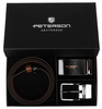 Gift Set: Reversible Men's Leather Belt + 2 Buckles PTN KL-B004 Peterson