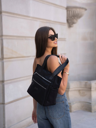 Women's shopper bag PTN CTY-06 Black