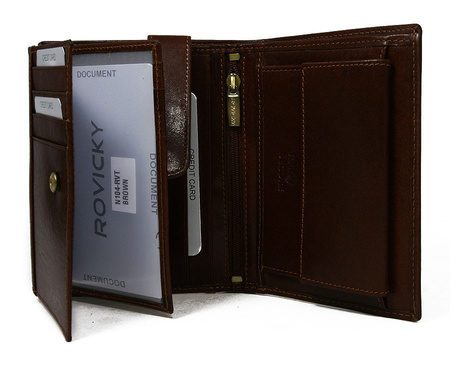Portfel męski skórzany N104-RVT D.Brown