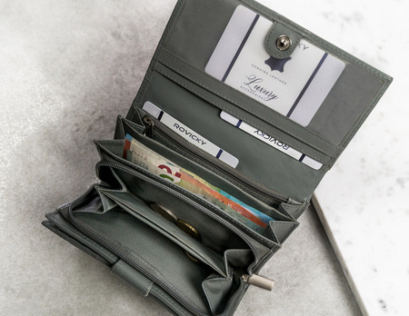 Portfel skórzany RD-21-GCL Gray