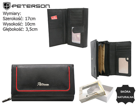 Portfel skórzany PTN KA-25 Black+Red