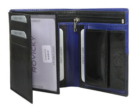 Portfel męski skórzany D1072-VT2 Black+Blue