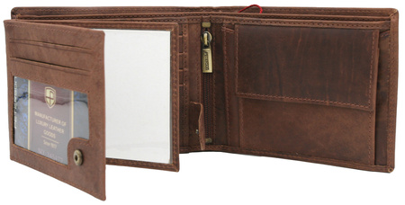 Portfel skórzany RFID PETERSON PTN N992-BE-MOUN L.Brown