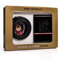Leather wallet & belt set PETERSON PTN ZM41