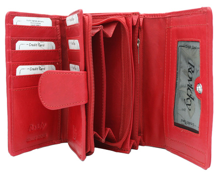 Portfel skórzany R-615-DDW Red