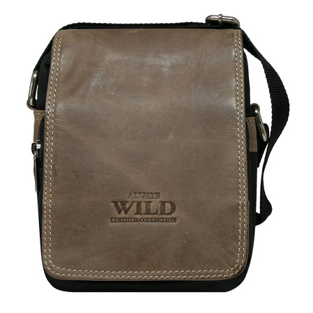 Torba skóra+Canvas 591-MHC BLACK