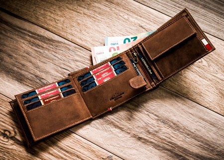 Portfel skórzany RFID PETERSON PTN 304P-01