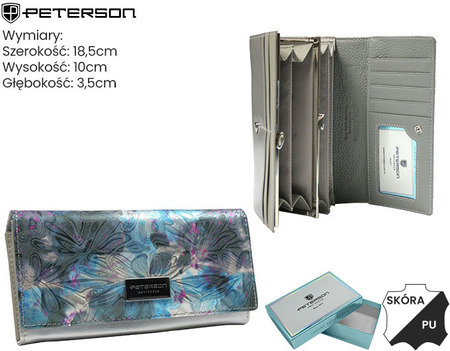 Portfel skóra + PU PTN PX24-1-NPK Blue