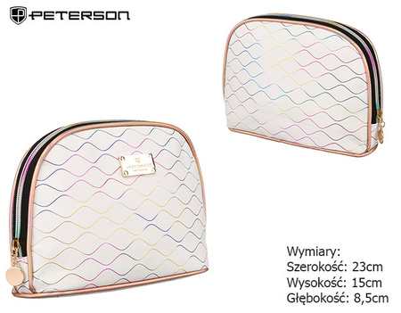 A white single-compartment travel cosmetic bag PTN KOS-L01-F White Peterson