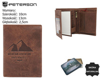 Portfel skórzany RFID PETERSON PTN N4-BE-MOUN L.Brown