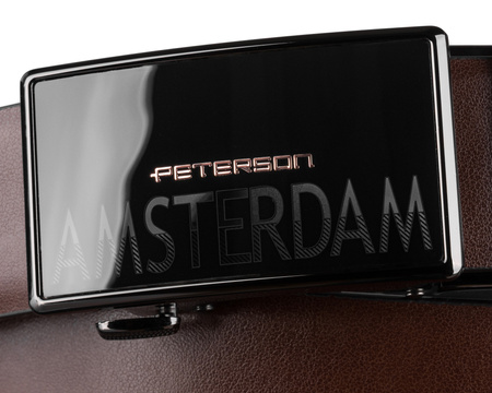 Pasek męski skórzany PTN A022-AB Brown