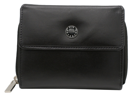 A horizontal women's wallet crafted from genuine leather PTN D17-NGV Black