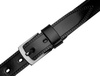 MEN'S LEATHER BELT NARROW BLACK PLW-13