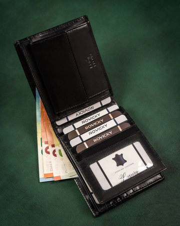 ROVICKY 22321-VT-RVT Black RFID leather wallet