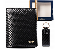 Wallet + Leather Keychain PTN PK5-N4-6846 BLAC