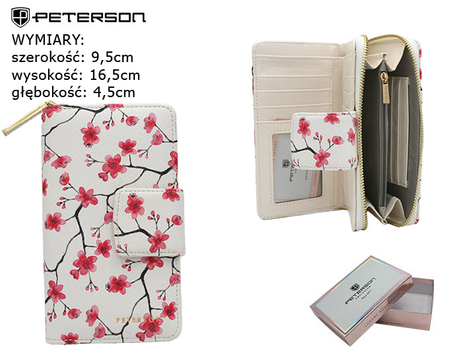 Portfel damski PU PTN 76116-F8 Beige flower 02